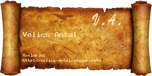 Velics Antal névjegykártya